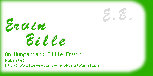 ervin bille business card